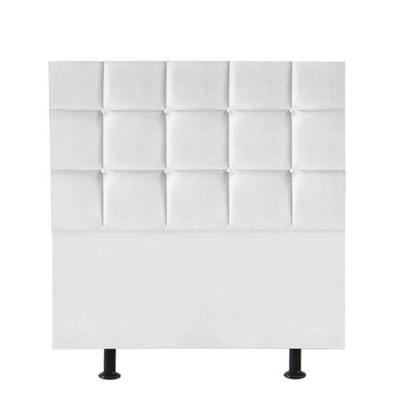 Imagem de Cabeceira Estofada Espanha 100cm Solteiro Para Cama Box Quarto material sintético Branco - Ahazzo Móveis