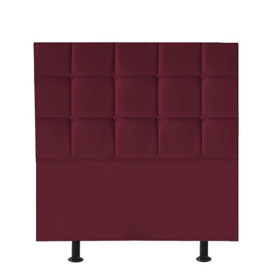 Imagem de Cabeceira Estofada Espanha 120cm Viúva Solteirão Para Cama Box Quarto Suede Bordô - Ahz Móveis