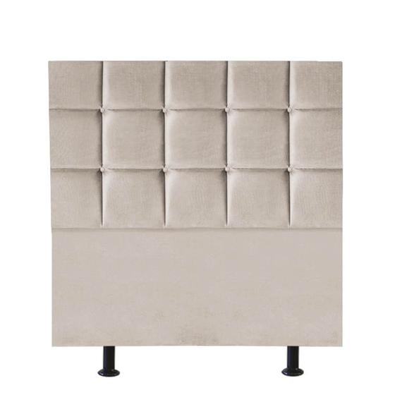 Imagem de Cabeceira Estofada Espanha 90cm Solteiro Para Cama Box Quarto Suede Bege - Ahazzo Móveis