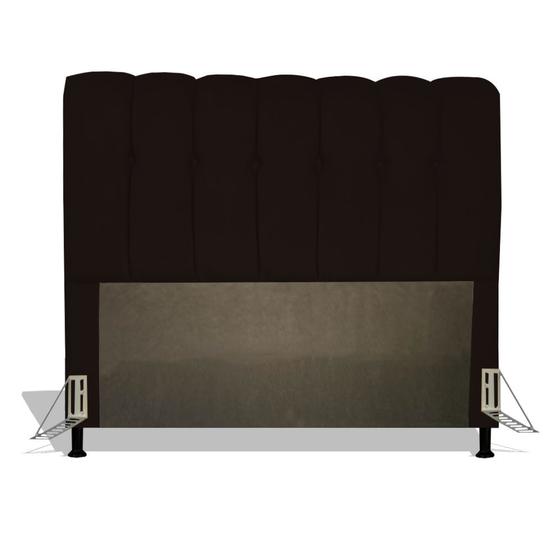 Imagem de Cabeceira Estofada Florença 140 cm Para Cama Box Quarto Casal Luxo MV Estofados Suede Marrom