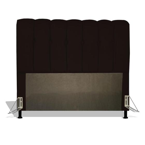 Imagem de Cabeceira Estofada Florença 140 cm Para Cama Box Quarto Casal Luxo Suede Marrom