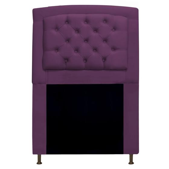 Imagem de Cabeceira Estofada Geovana 100 cm para Cama Solteiro Com Capitonê Suede Roxo