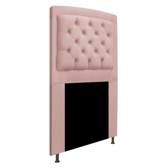 Imagem de Cabeceira Estofada Geovana 100 cm Solteiro Com Capitonê Suede Rosê - KDAcanto Móveis