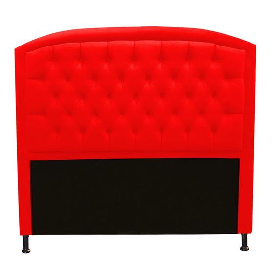 Imagem de Cabeceira Estofada Geovana 160 cm Queen Size Quarto para Cama Box Suede Vermelho - Damaffê Móveis