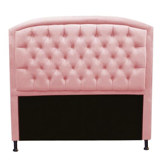 Imagem de Cabeceira Estofada Geovana 195 cm King Size Quarto para Cama Box Suede Rose - KDAcanto Móveis