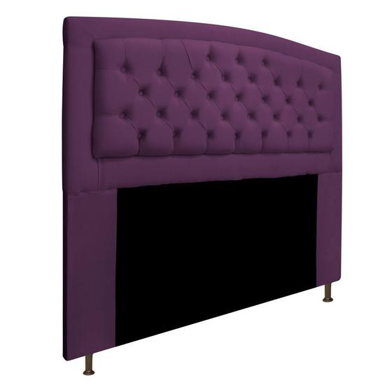 Imagem de Cabeceira Estofada Geovana 195 cm para Cama King Size Com Capitonê Suede Roxo - KDAcanto Móveis