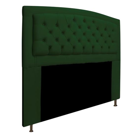 Imagem de Cabeceira Estofada Geovana 195 cm para Cama King Size Com Capitonê Suede Verde - KDAcanto Móveis