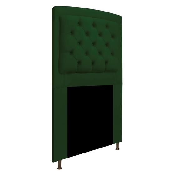 Imagem de Cabeceira Estofada Geovana 90 cm para Cama Solteiro com Capitonê  Suede Verde