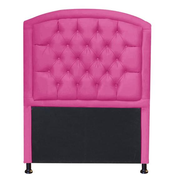 Imagem de Cabeceira Estofada Geovana com Capitonê para Cama Box Solteiro 90cm material sintético Pink