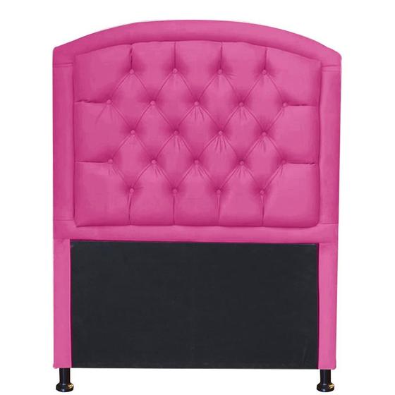 Imagem de Cabeceira Estofada Geovana com Capitonê para Cama Box Solteiro 90cm Suede Pink