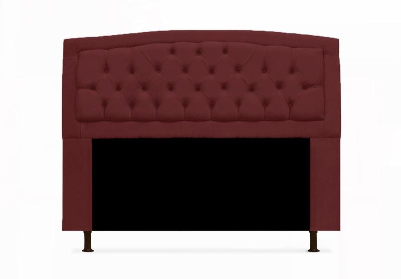 Imagem de Cabeceira Estofada Geovana Para Cama Box Solteiro 90 cm Suede Vermelho Bordo - LM DECOR