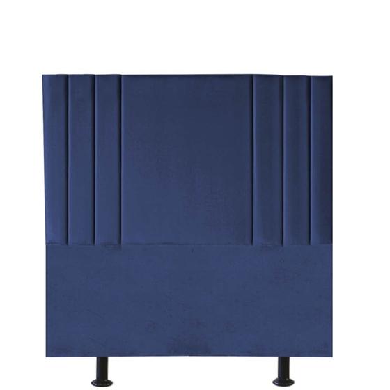 Imagem de Cabeceira Estofada Grécia 100cm Solteiro Para Cama Box Quarto Suede Azul Marinho - Ahz Móveis