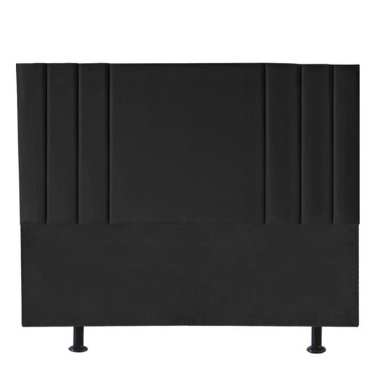 Imagem de Cabeceira Estofada Grécia 195 cm King Size Quarto para Cama Box Suede Preto - Damaffê Móveis