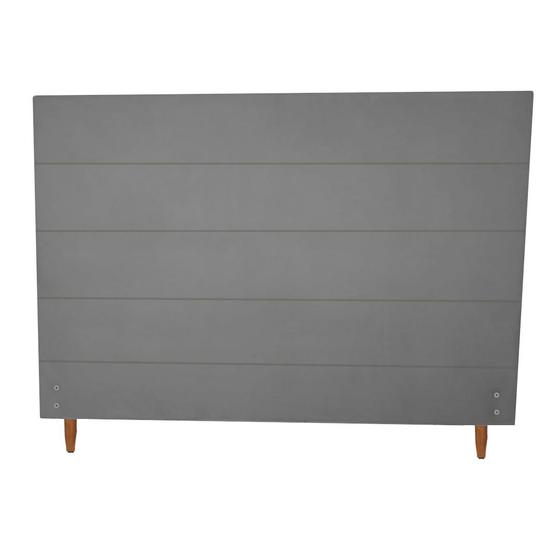 Imagem de Cabeceira Estofada Helena para Cama Box de Solteiro Suede Cinza Grafite 100cm JBF