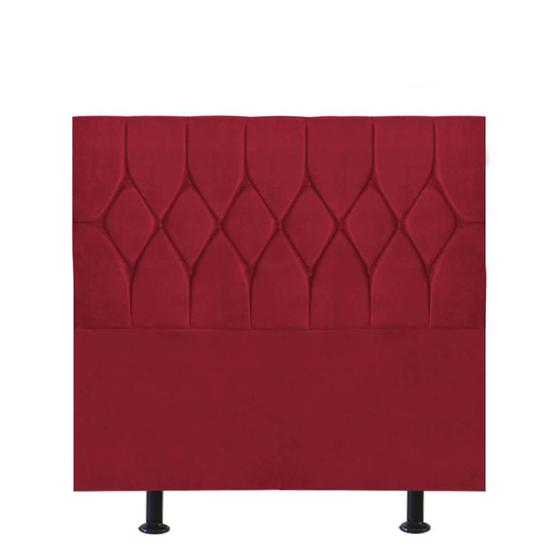 Imagem de Cabeceira Estofada Istambul Capitonê 100cm Solteiro Box Quarto Suede Vermelho - Gat Magazine