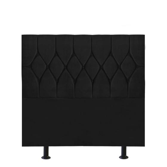 Imagem de Cabeceira Estofada Istambul Capitonê 90cm Solteiro Box Quarto Suede Preto - Gat Magazine