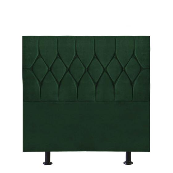 Imagem de Cabeceira Estofada Istambul Capitonê 90cm Solteiro Box Quarto Suede Verde - Gat Magazine