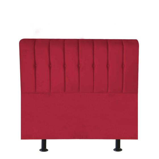 Imagem de Cabeceira Estofada Kiara 100cm Solteiro Box Quarto Suede Vermelho - Gat Magazine