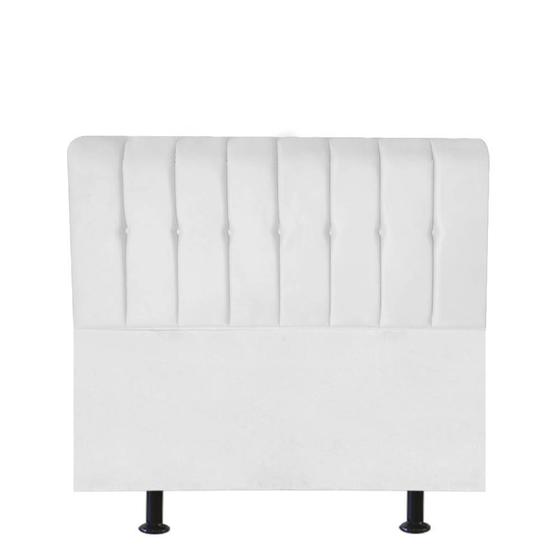 Imagem de Cabeceira Estofada Kiara 120cm Viúva Solteirão Para Cama Box Quarto material sintético Branco - Ahz Móveis