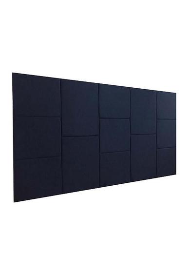 Imagem de Cabeceira Estofada King 13 Blocos Não é Segredo Suede Liso Azul Marinho 195x60