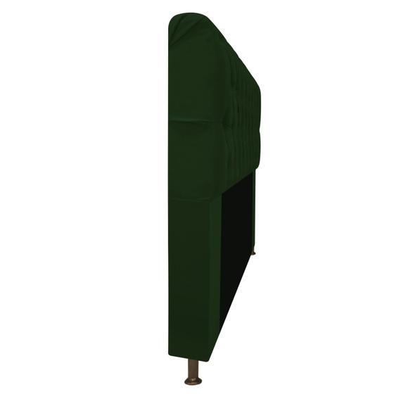 Imagem de Cabeceira Estofada Lady 90 cm para Cama Solteiro com Capitonê  Suede Verde