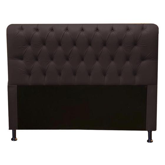 Imagem de Cabeceira Estofada Lady Capitonê para Cama Box Casal 140cm Suede Marrom