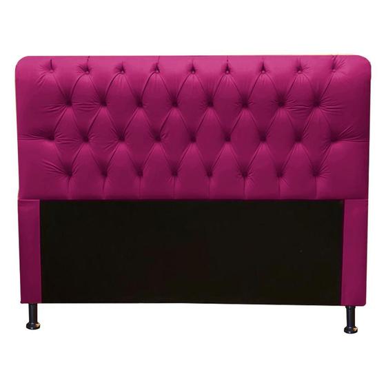 Imagem de Cabeceira Estofada Lady Capitonê para Cama Box Casal 140cm Suede Pink