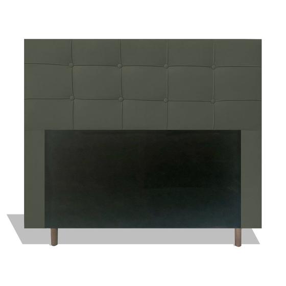 Imagem de Cabeceira Estofada Lia 195 cm Para Cama Box Quarto King Size MV Estofados Suede Cinza