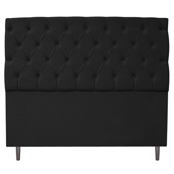 Imagem de Cabeceira Estofada Liverpool 160 cm Queen Size Suede Preto - ADJ Decor