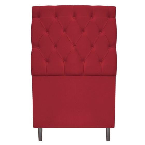 Imagem de Cabeceira Estofada Liverpool 90 cm Solteiro Suede Vermelho - ADJ Decor