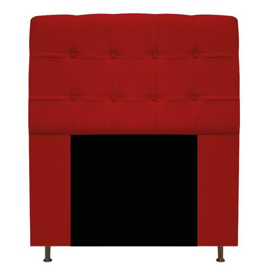 Imagem de Cabeceira Estofada Mel 100cm para Cama Solteiro Botonê Suede Vermelho - Damaffê Móveis