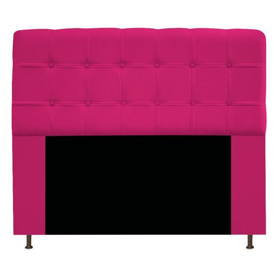 Imagem de Cabeceira Estofada Mel 160 cm para Cama Queen Size com Botonê Suede Pink - Damaffê Móveis