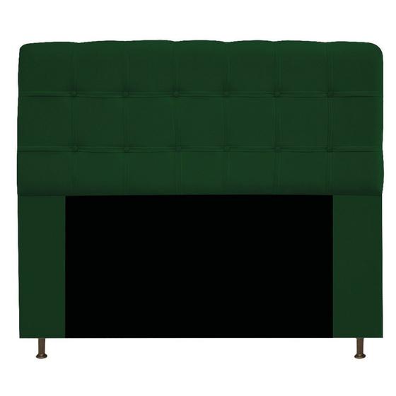 Imagem de Cabeceira Estofada Mel 160 cm para Cama Queen Size com Botonê Suede Verde