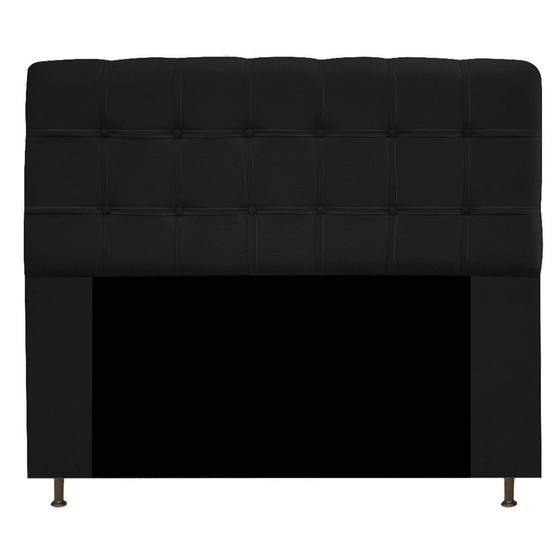 Imagem de Cabeceira Estofada Mel 160 cm Queen Size Com Botonê Suede Preto - Doce Sonho Móveis