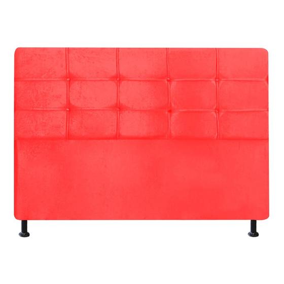 Imagem de Cabeceira Estofada Mel 160 cm Queen Size Quarto para Cama Box material sintético Vermelho - Damaffê Móveis