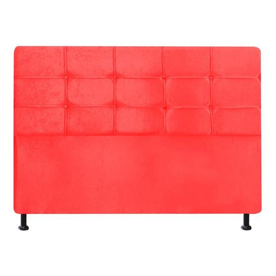 Imagem de Cabeceira Estofada Mel 90 cm Solteiro Quarto para Cama Box Suede Vermelho - KDAcanto Móveis