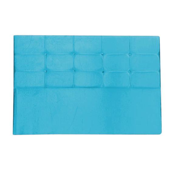 Imagem de Cabeceira Estofada Mel com Botonê para Cama Box King Size 195cm Suede Azul Turquesa