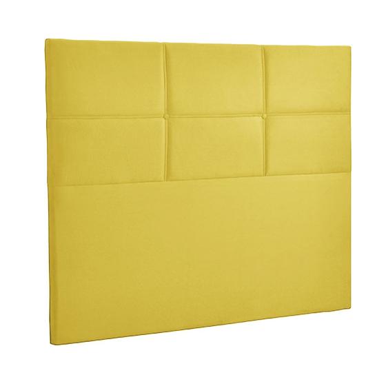 Imagem de Cabeceira Estofada Milena 1,95 Veludo Amarelo