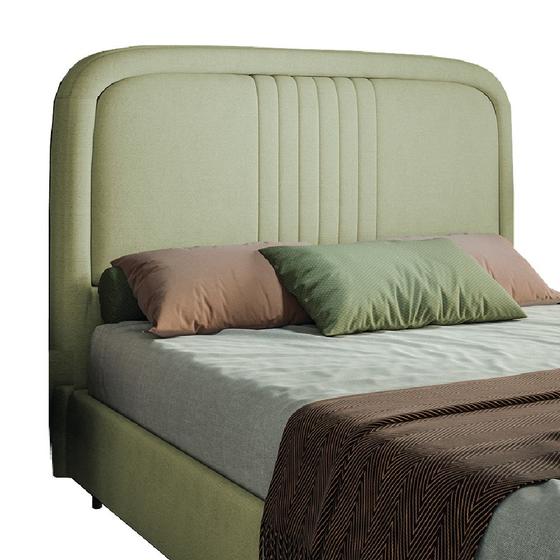 Imagem de Cabeceira Estofada Para Cama Box Casal de 1,40m Suede Chicago Dobuê