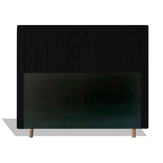 Imagem de Cabeceira Estofada Paris 195 cm Para Cama Box Quarto King Size MV Estofados Suede Preto