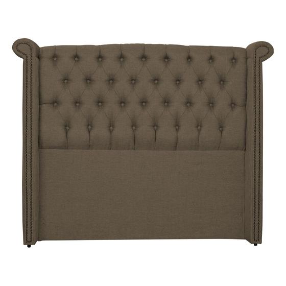 Imagem de Cabeceira Estofada Sienna Para Cama Box Casal 140 Cm Linho Marrom - LM DECOR