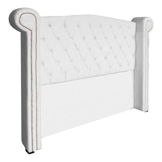 Imagem de Cabeceira Estofada Sienna Para Cama Box Solteiro 90 Cm Corano Branco - DL DECOR