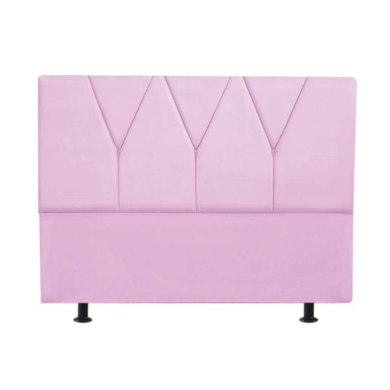 Imagem de Cabeceira Estofada Solteiro 100CM Jade Suede Rosa - D A DECOR