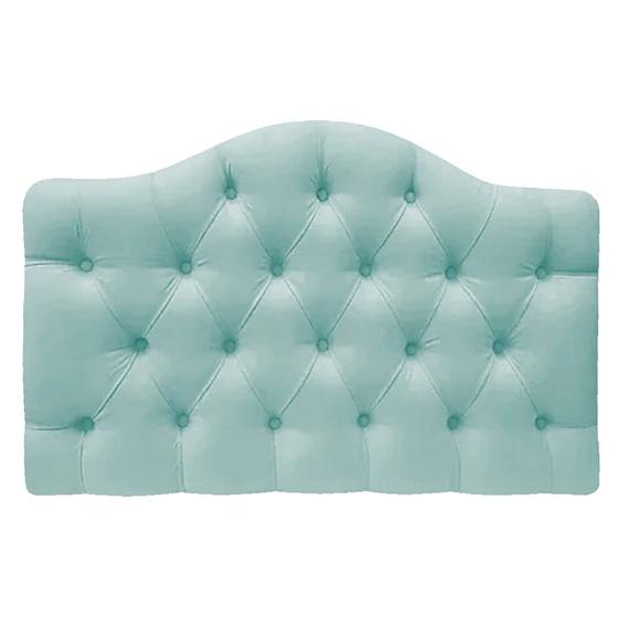 Imagem de Cabeceira Estofada Suspensa Imperatriz 160 cm Queen Size Suede Azul Tiffany - Amarena Móveis