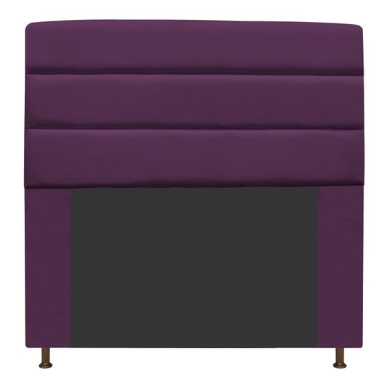 Imagem de Cabeceira Estofada Turim 140 cm para Cama Casal  Suede Roxo - Damaffê Móveis