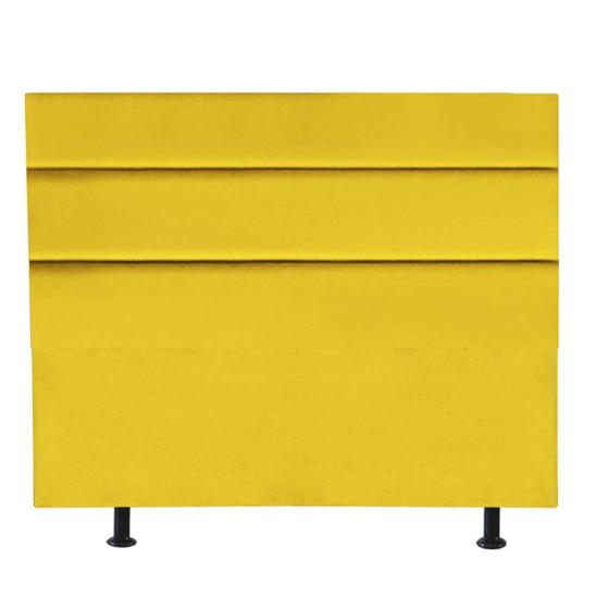 Imagem de Cabeceira Estofada Turim 160 cm Queen Size Quarto para Cama Box Suede Amarelo - KDAcanto Móveis