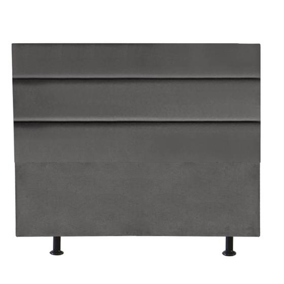 Imagem de Cabeceira Estofada Turim 160 cm Queen Size Quarto para Cama Box Tecido Sintético Cinza Escuro - KDAcanto Móveis