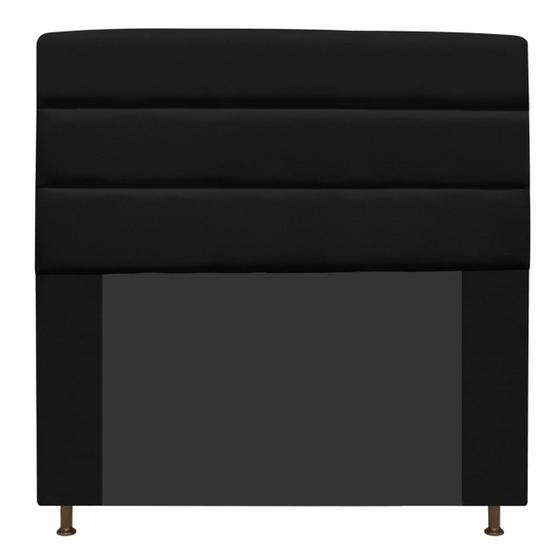 Imagem de Cabeceira Estofada Turim 160cm para Cama Queen Size Cama Box Suede Preto - Damaffê Móveis