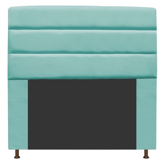 Imagem de Cabeceira Estofada Turim 195 cm King Size Suede Azul Tiffany - Doce Sonho Móveis