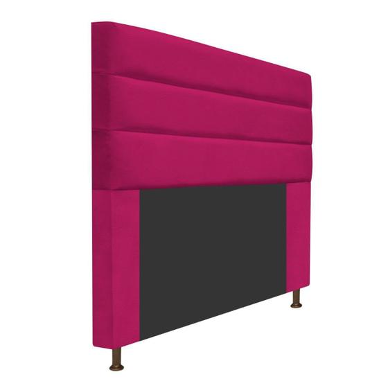 Imagem de Cabeceira Estofada Turim 195cm para Cama King Size Cama Box Tecido Sintético Pink - KDAcanto Móveis